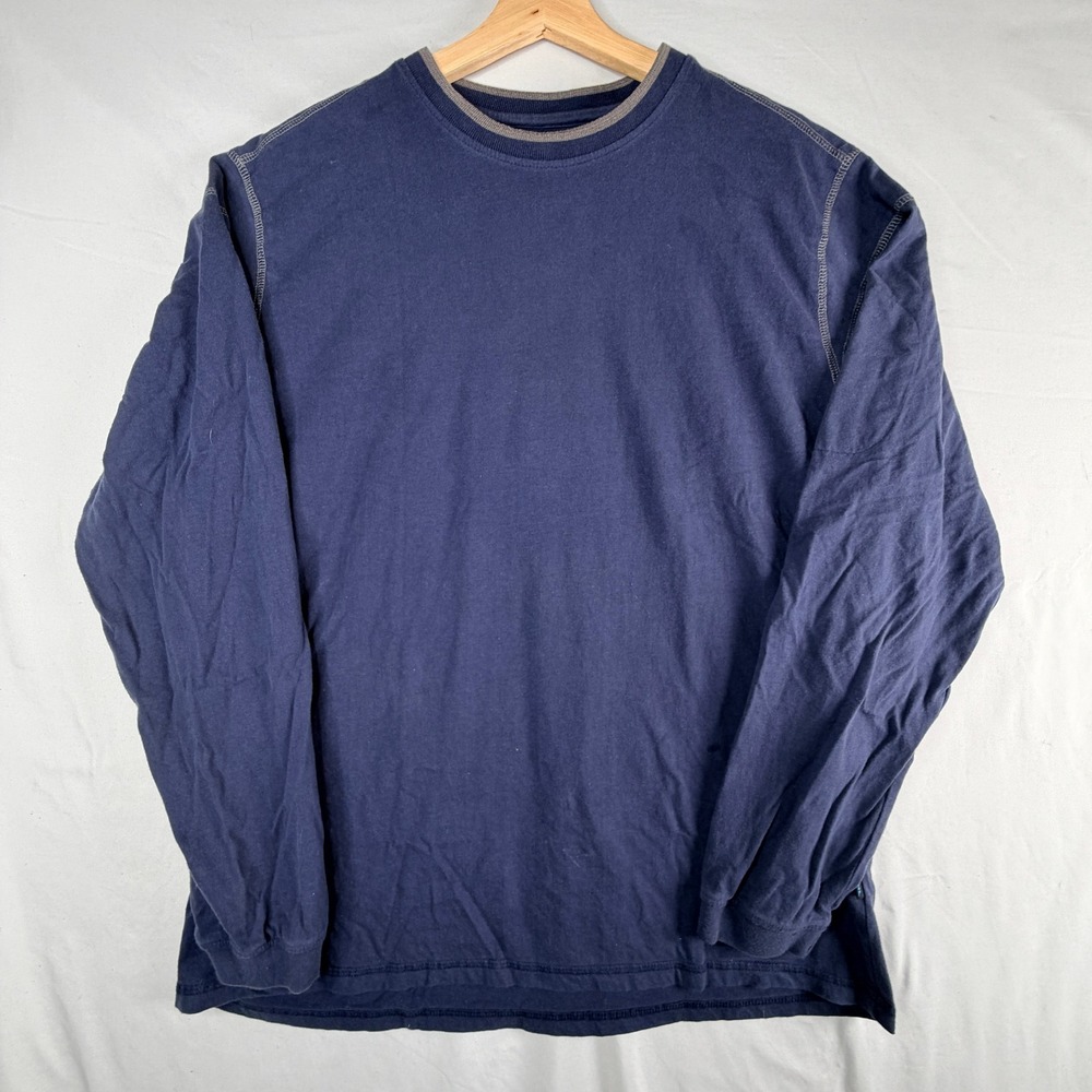 Kuhl Wildfibre Mens XL Blue Organic Cotton Long Sleeve Shirt Zip Pocket Outdoor